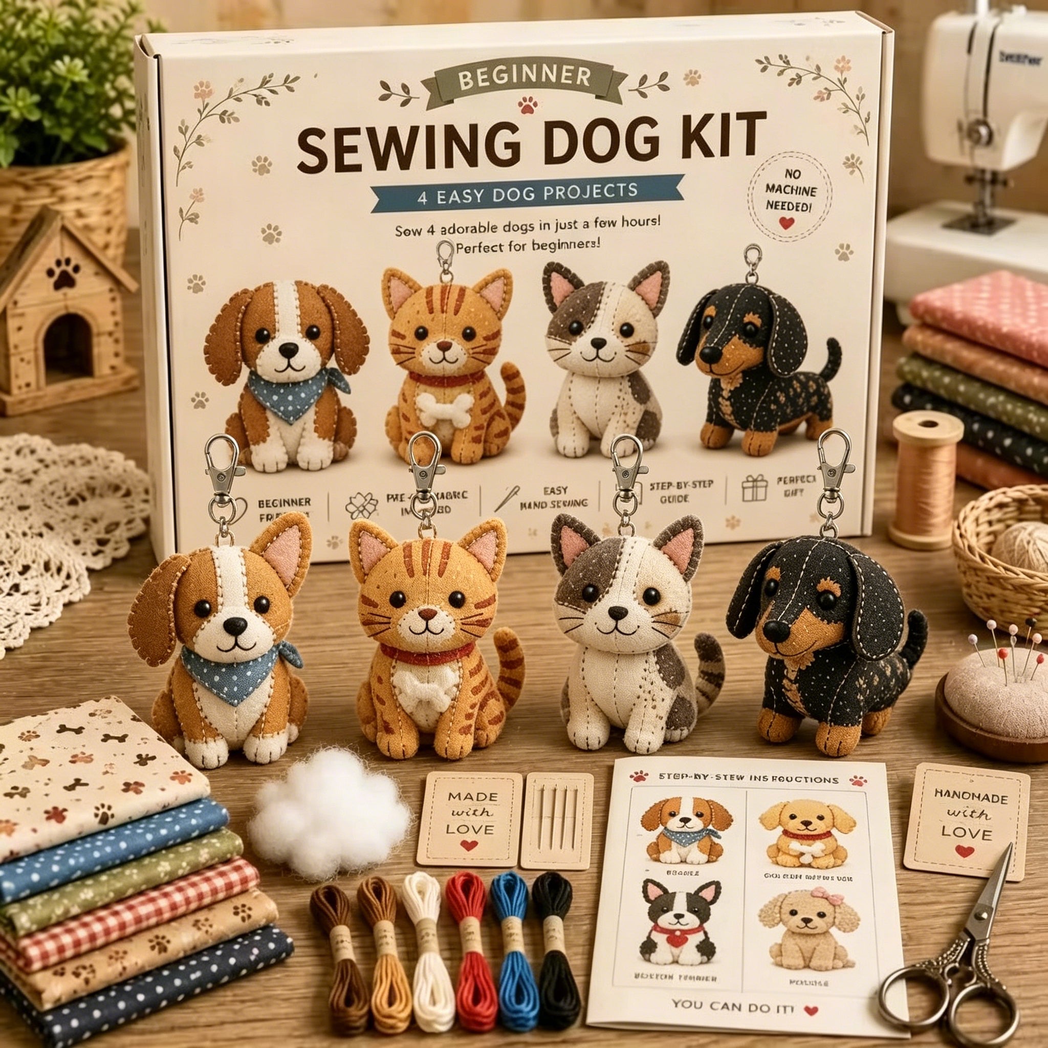 ✨50% de descuento🎨✂️ Set de arte DIY de tela – crea tus propios animales de tela, manualidades creativas hechas a man