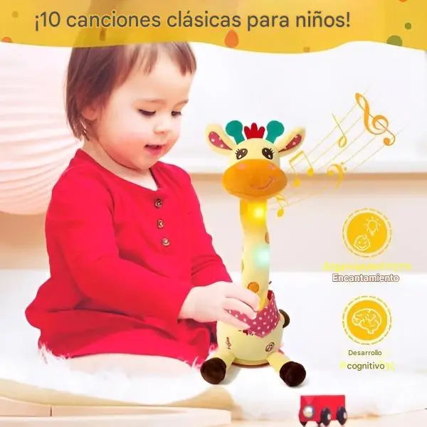 🦒👼Una jirafa de peluche interactiva, 🎵una linda compañera que cantará contigo.