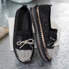 🔥【Ofertas especiales de otoño】【36-43】Zapatos casuales de diamantes de imitación de moda para otoño e invierno 2025