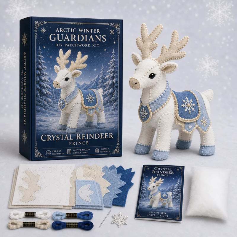 🎁 Último día: ¡Ahorra un 49%! 🧵 Mini kit de patchwork DIY de la serie «Arctic Winter Guardian».
