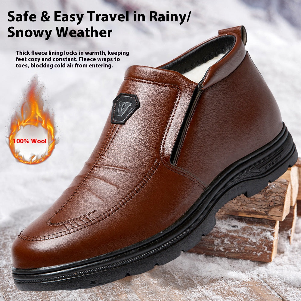 【39-44】Botas de nieve de hombre de invierno con forro polar grueso, resistentes al frío.
