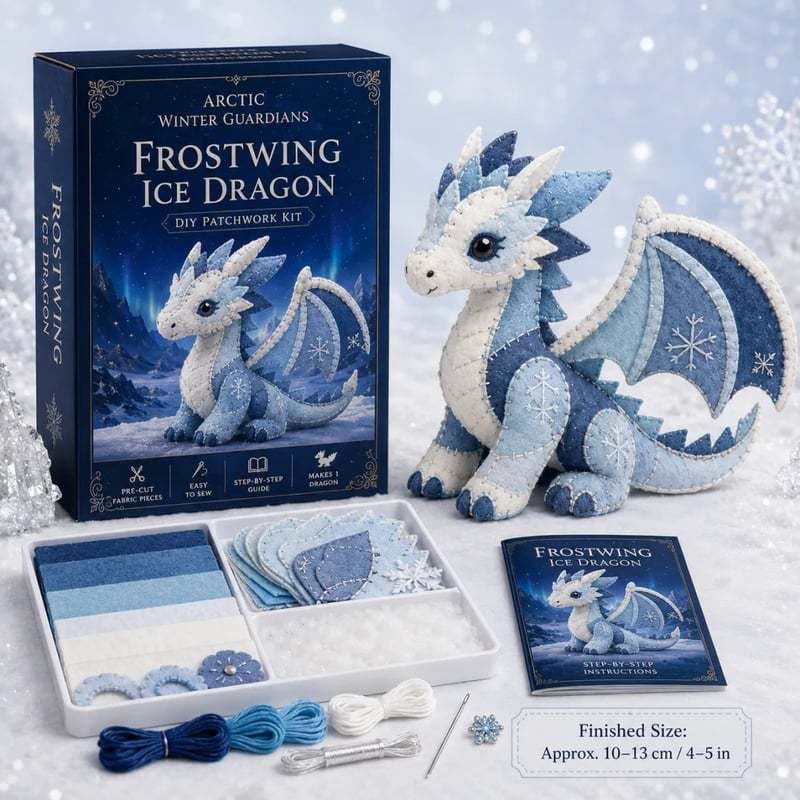 🎁 Último día: ¡Ahorra un 49%! 🧵 Mini kit de patchwork DIY de la serie «Arctic Winter Guardian».