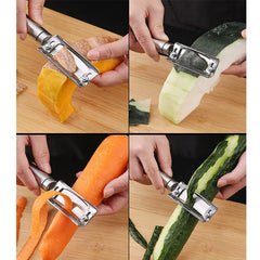 🔥Compre 1 y obtenga 1 gratis（2 piezas）Pelador multifuncional de acero inoxidable con ancho de pelado ajustable