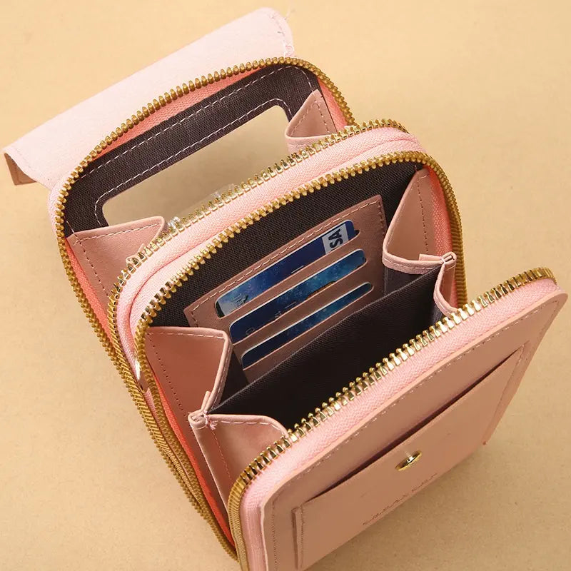 📢 ¡50% de descuento! 👜 Bolso bandolera pequeño de piel auténtica para mujer, compatible con dispositivos con pantalla táctil.
