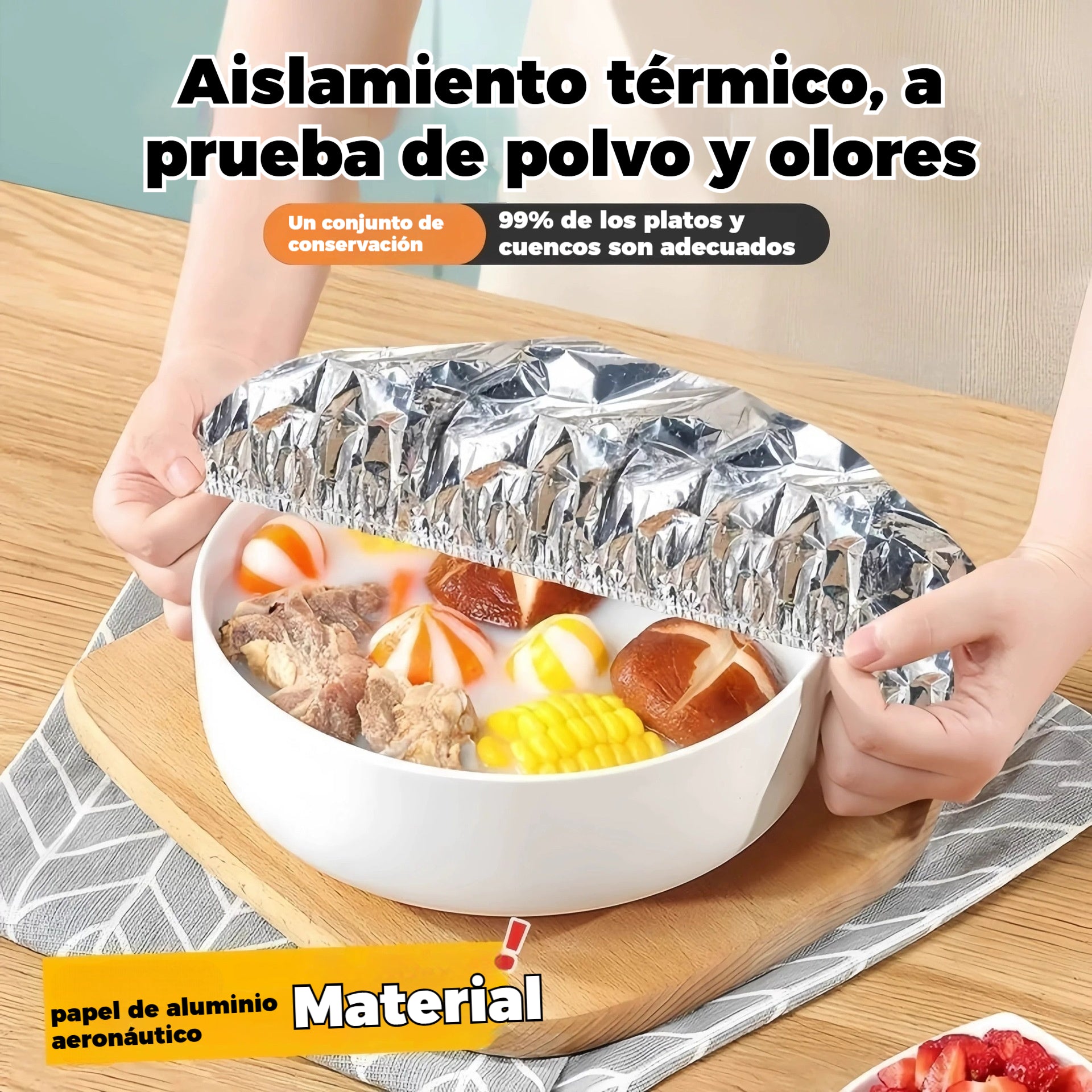 🔥Compre 50 y obtenga 50 gratis（100 piezas）🍎 Cubierta térmica de papel de aluminio apto para alimentos