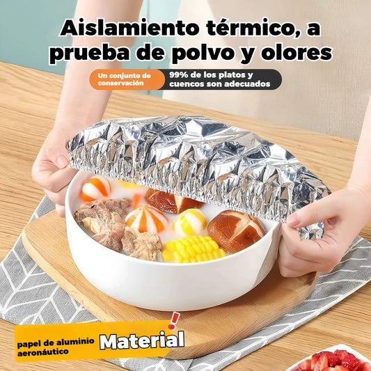 🔥Compre 50 y obtenga 50 gratis（100 piezas）🍎 Cubierta térmica de papel de aluminio apto para alimentos