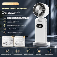 🌀💨 Mini ventilador portátil de refrigeración de semiconductores con pantalla LED
