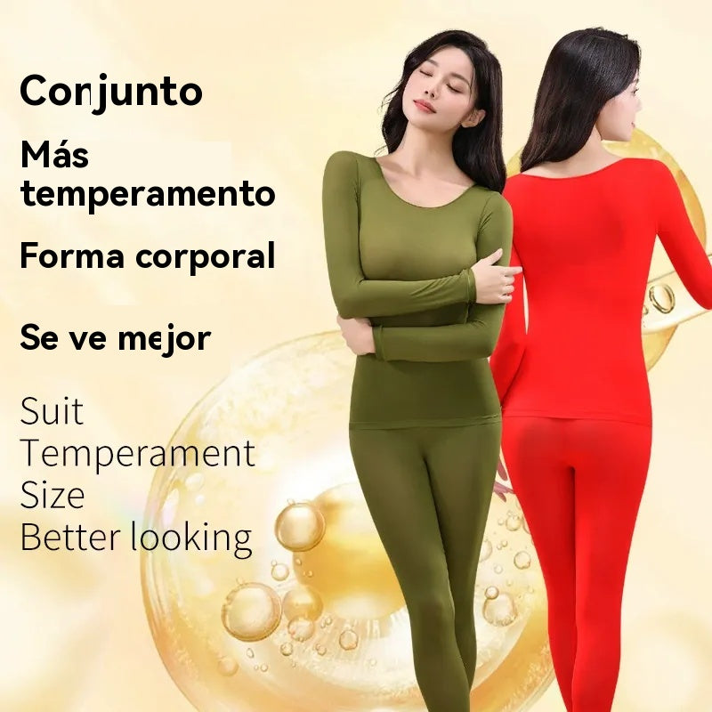 【COMPRA 1 Y LLÉVATE 1 GRATIS】Ropa interior térmica ultrafina, muy elástica, de color sólido, sin costuras e invisible.