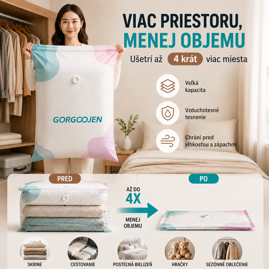 🧳 5 položiek len za 23 € 💨 Veľké stlačiteľné vákuové úložné vrecká: Nie je potrebné žiadne vzduchové čerpadlo, nepriepustné, ideálne na úsporu miesta v kufri a doma ✈️