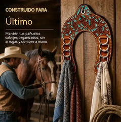 🧣🤠Estante para guardar bufandas de cuero hecho a mano