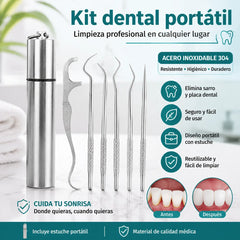 ✨【¡Compra 1 y llévate 1 gratis!】Kit de Seda Dental Reutilizable en Acero Inoxidable 304 – Compra una vez, úsalo siempre 💪