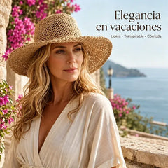 👒🌾 Sombrero de Paja Tejido a Mano – Transpirable, con Protección UV, Ideal para Playa y Viajes ☀️🏖️
