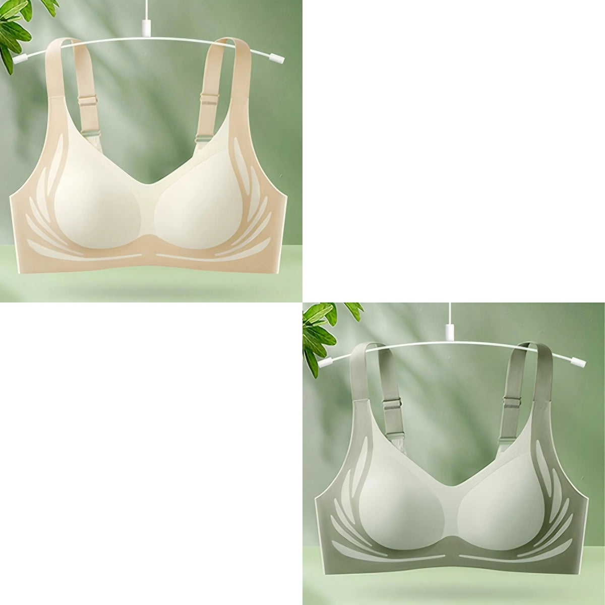 【30%OFF】😍【Paquete de 2】Sujetador de una pieza sin aros para mujer ❤️【40-85KG】