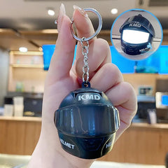 🏍️✨【Compra uno y llévate otro gratis】Llavero mini casco de motocicleta con luz LED