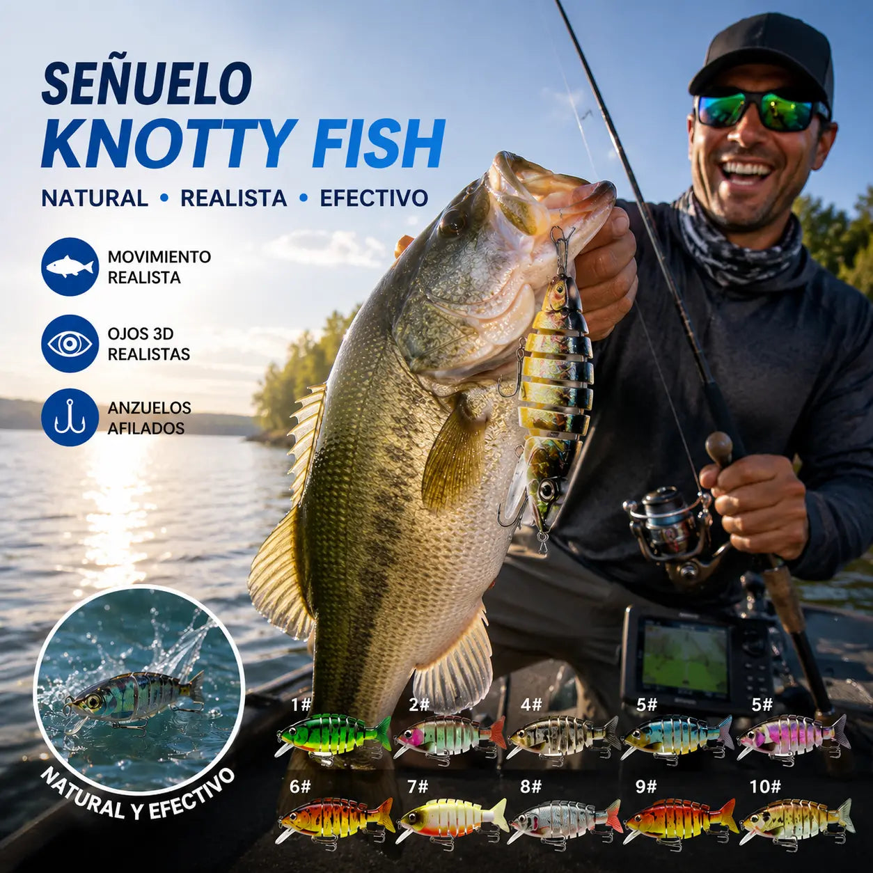 🔥【5 pieza】🎣🐟Cebo biomimético multisegmento para peces