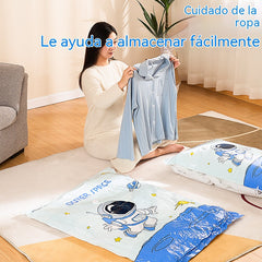 🧳【Juego de 5 piezas】💨 Bolsa de almacenamiento al vacío grande y compresible: no requiere bomba, es a prueba de fugas e ideal para ahorrar espacio en maletas y en casa ✈️