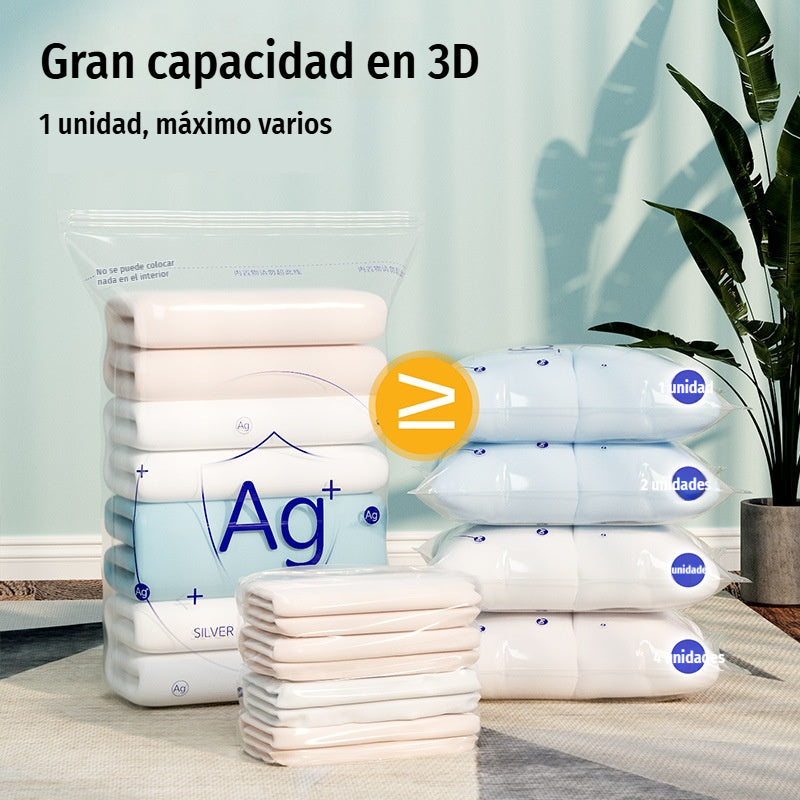 ✨ 5 artículos por 27 euros 🧼 Bolsas de compresión al vacío 3D antibacterianas, sin bomba | ♻️ Ecológicas y reutilizables | Almacenamiento práctico👕