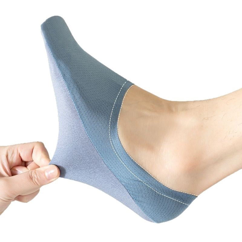 【8 pares por 25 euros】🧦Medias de malla de seda helada para hombre, antideslizantes y de corte bajo.