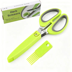 ✂️Tijeras multifuncionales de acero inoxidable para cebolletas con tapa de seguridad
