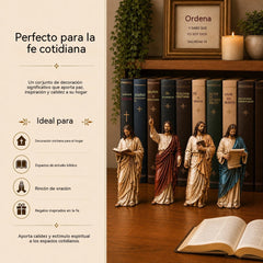 🔥 Último día: 50% de descuento - ✝️Conjunto de decoración de estantería con estatua de Jesús🙏Un compañero sagrado en tu camino diario de fe📚