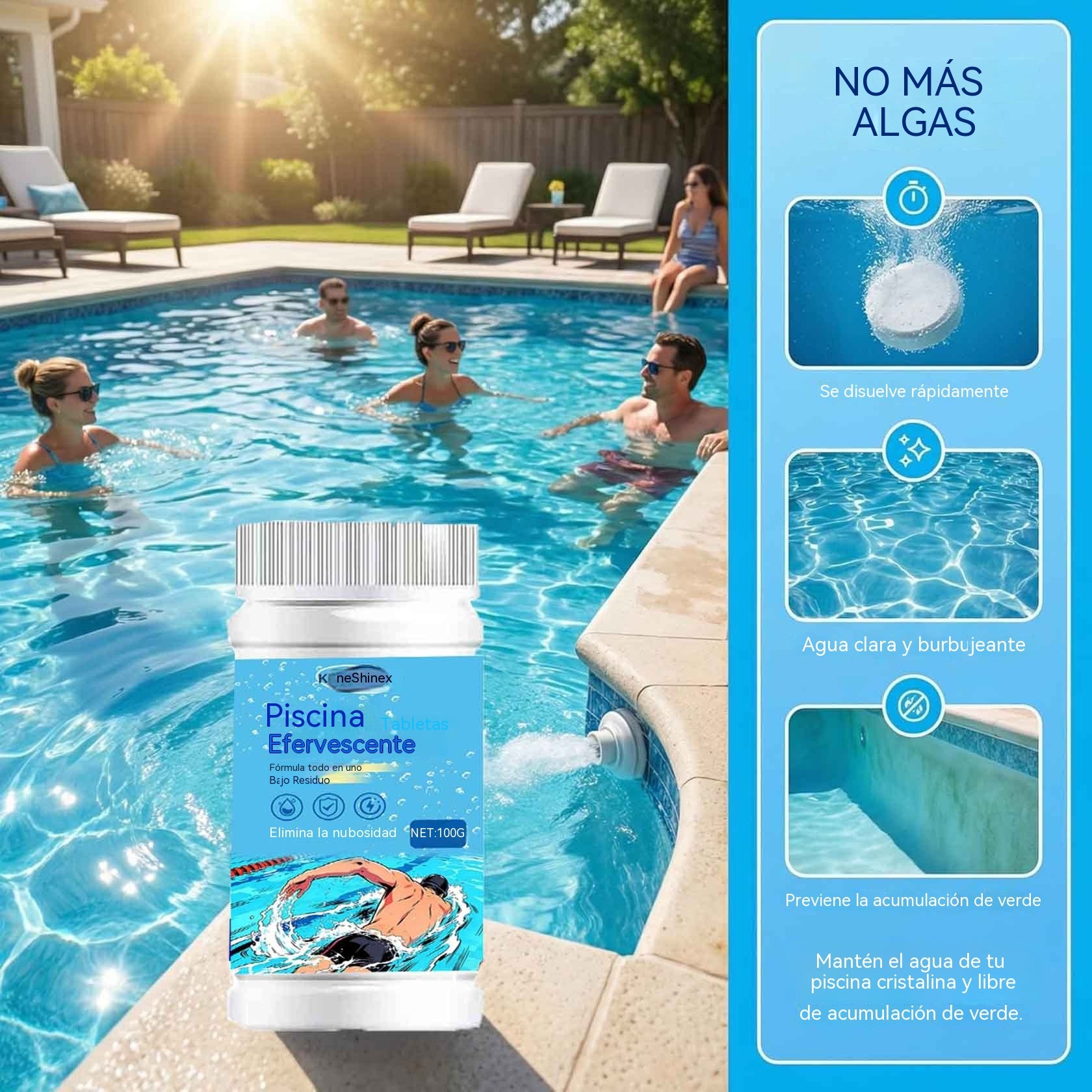 🔥Compre 1 y obtenga 1 gratis（2 botella）Pastillas efervescentes para la limpieza de piscinas
