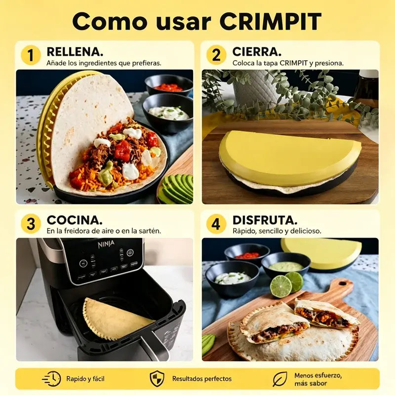 🌮 Prensa plegable 2 en 1 para tortillas y sándwiches tostados – Sella bordes al instante (Oferta 1+1 GRATIS) 🔥