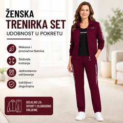 ✨【Veličine: M-6XL】🌸Ženski elegantni sportski set od tri dijela (jakna s patentnim zatvaračem + majica kratkih rukava + trenirka) Elegancija i vrhunska udobnost!