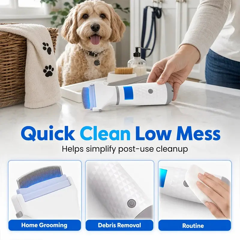 Peine Eléctrico Aspirador Contra Pulgas y Piojos para Mascotas | Sin Químicos, Extracción Inmediata de Parásitos, Aseo Seguro para Pelajes Sensibles 🐶🐱