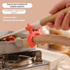 🦀 Juego de 6 Porta-Utensilios de Silicona con Forma de Cangrejo | Reposador Anti-Derrames para Cocina, Cucharas y Palas 🥄