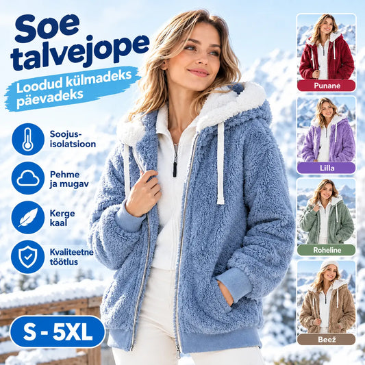☃️Piiratud allahindlus 39%❄️【S-5XL】Naiste jakk 2026 kontrastsete triipudega, mis on valmistatud paksust plüüsist