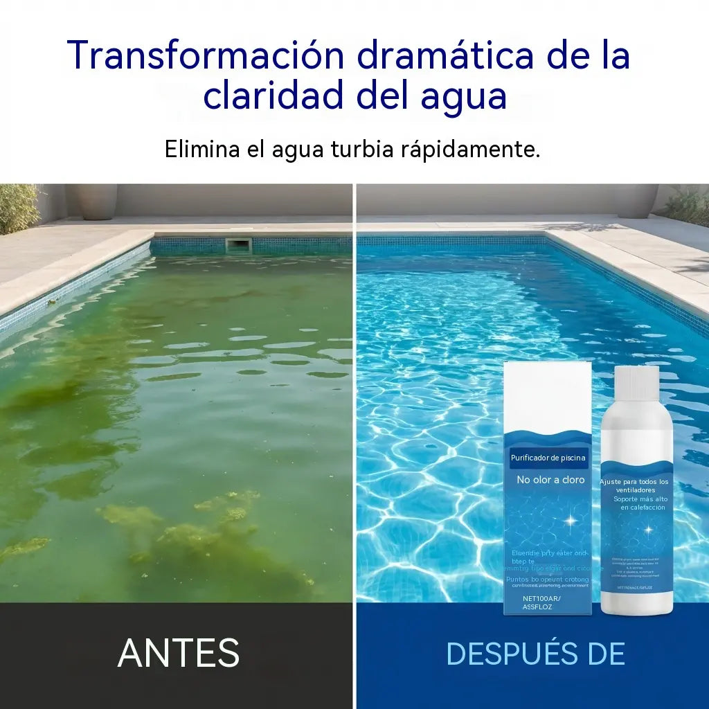 ⏰💦Compra 1 y recibe 1 gratis（2 botella）🏊‍♂️ Líquido Clarificador para Piscinas – Agua Transparente en Horas, Sin Esfuerzo ✨
