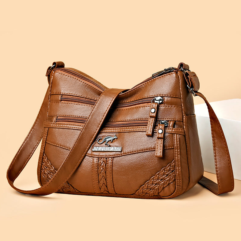 🔥30% de descuento】Elegante bolso de hombro de cuero suave y gran capacidad