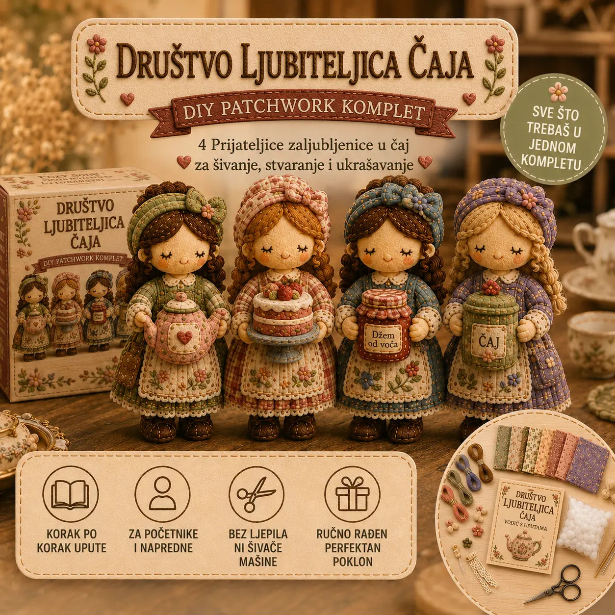 Zadnji dan: Iskoristite 49% popusta!  Minijaturni komplet za patchwork iz serije Miniature World.