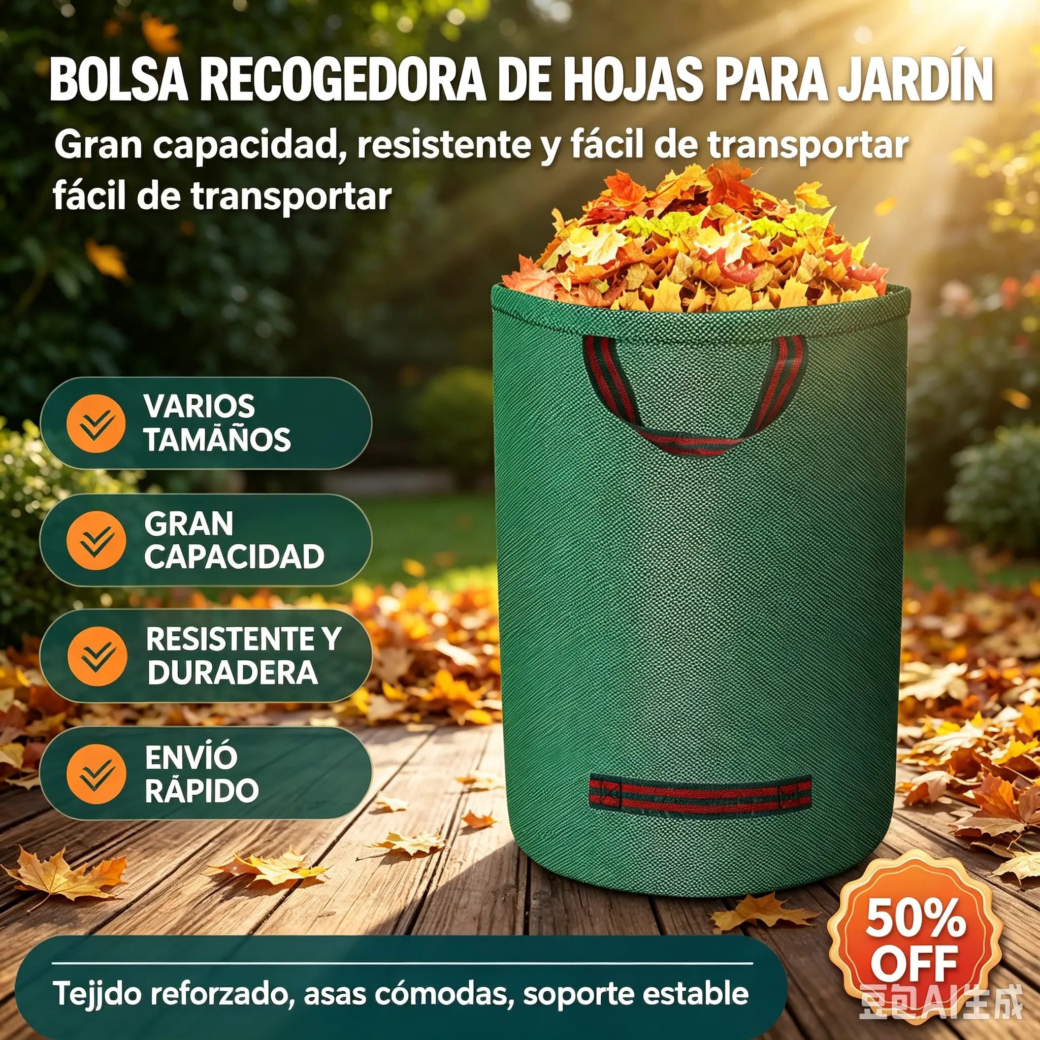 ⏰ 🌳Bolsas de jardinería plegables y reutilizables con prácticas asas