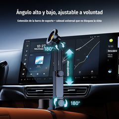 🚗📱 Soporte para móvil en portavasos del coche | 🔄 Ajuste giratorio 360° | 🧲 Imán N52 de alta potencia | Compatible con todos los teléfonos