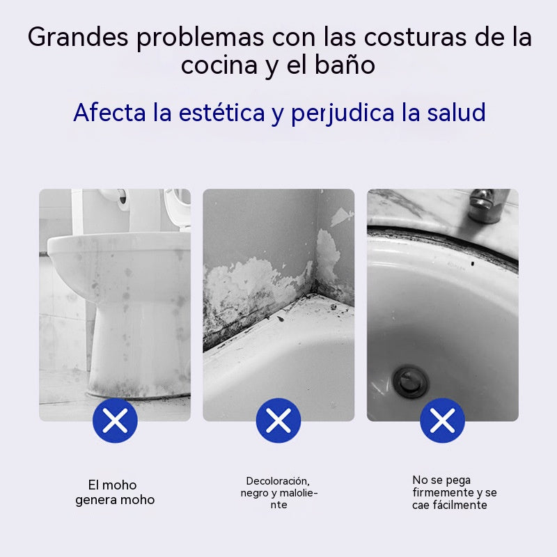 ✨【Compra uno y llévate otro gratis】Sellador cerámico blanco, impermeable y resistente al moho, utilizado para sellar los bordes de fregaderos de cocina, baño e inodoro.