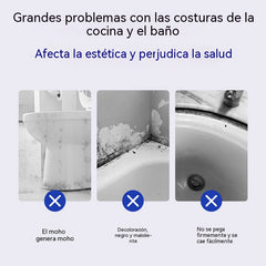 ✨【Compra uno y llévate otro gratis】Sellador cerámico blanco, impermeable y resistente al moho, utilizado para sellar los bordes de fregaderos de cocina, baño e inodoro.
