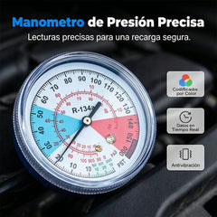 ⏳Oferta por tiempo limitado⏰ Manguera de carga de CA R134a con manómetro: herramienta universal y fácil de usar para proyectos de bricolaje 🔧