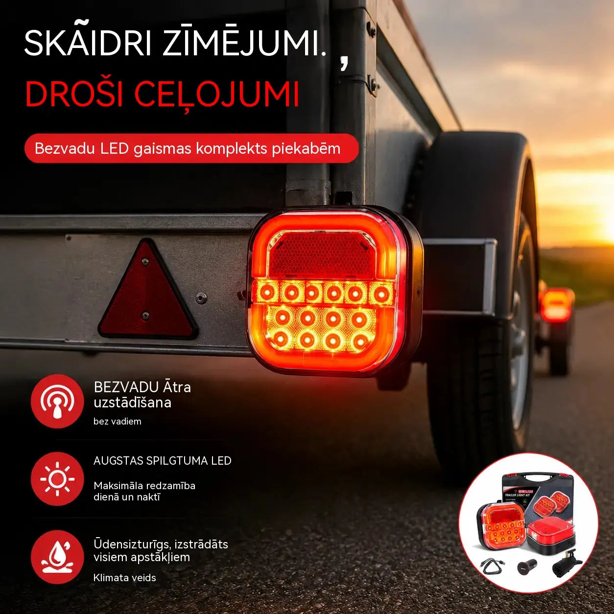 🚦【Universāli 12V/24V】🚦 LED auto piekabes lukturi
