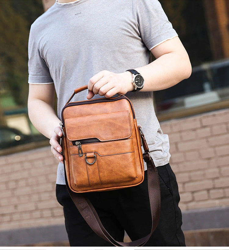🏆【Agotado pronto】👜 Bolso casual de piel de vacuno para hombre