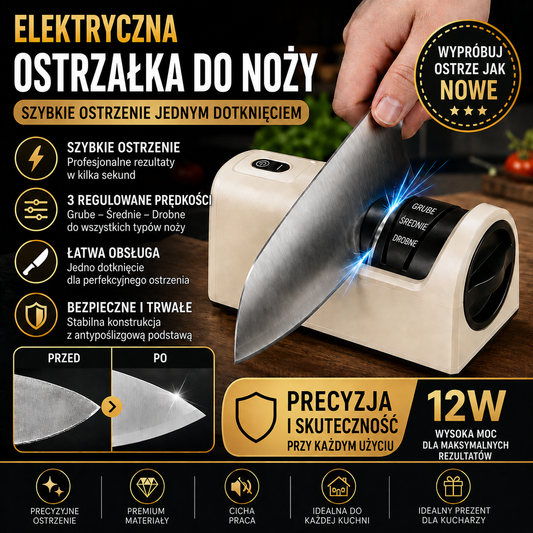 ⏳ Ograniczona czasowo zniżka 40%! 🔪 Wielofunkcyjna bezprzewodowa elektryczna ostrzałka do noży, akumulatorowa ✨