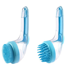 【2 piezas】📢📢¡50% de descuento! ⏰Cepillo de baño para mascotas con mango largo y dispensador de champú