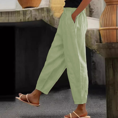 😍💕Último día de rebajas: 50% de descuento💕Pantalones casuales de algodón y lino para mujer