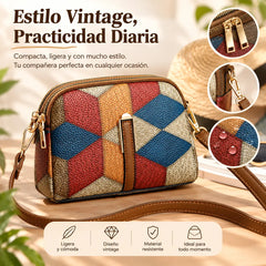 👜2026 nuevo bolso cruzado a cuadros con bloques de color a la moda para mujer
