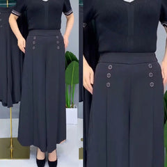 💖【M-5XL】Žensko modno široko drapirano krilo z visokim pasom