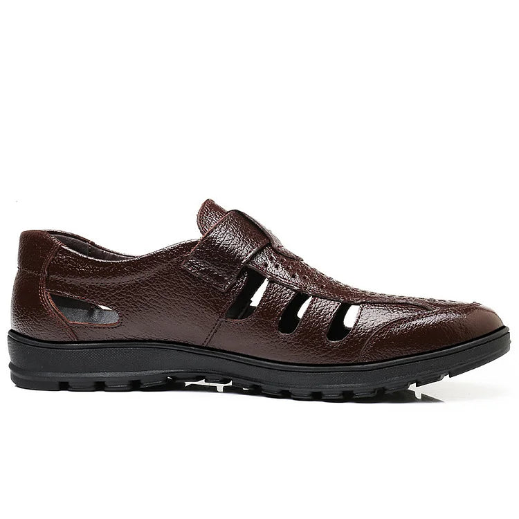 💥（39-44）Sandalias de verano de piel auténtica transpirables para hombre
