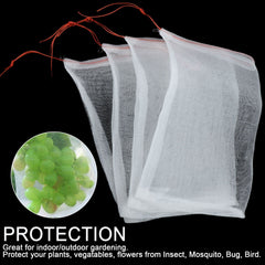 15x10cm【50  piezas】Red de insectos para moscas de frutas, red de protección de árboles de paisaje para pájaros, bolsas de red de jardín para proteger flores, plantas, frutas, verduras
