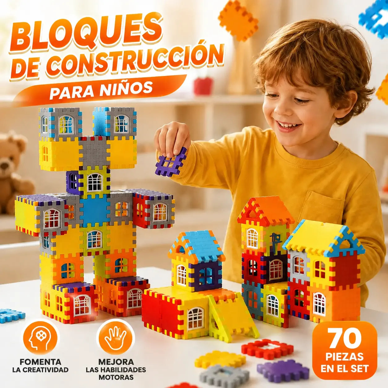 🎁🧩【70 piezas】 Juguetes educativos de bloques de construcción