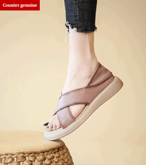 💕【39%OFF】【35-42】Sandalias planas romanas de piel natural, casuales y cómodas