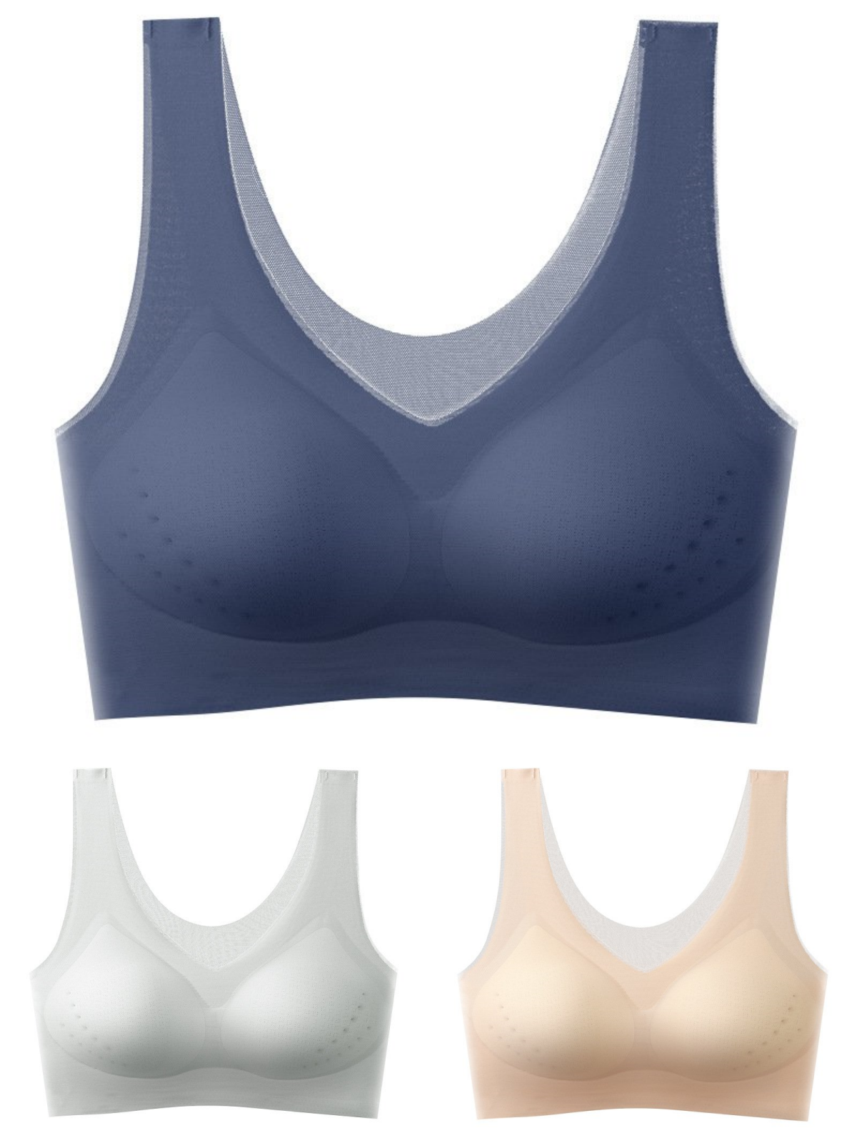 【50%OFF】🌸【40-120 kg】2026, sujetador push-up de seda helada sin costuras